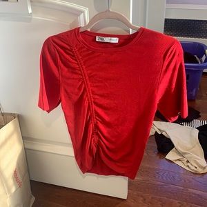 ZARA red top